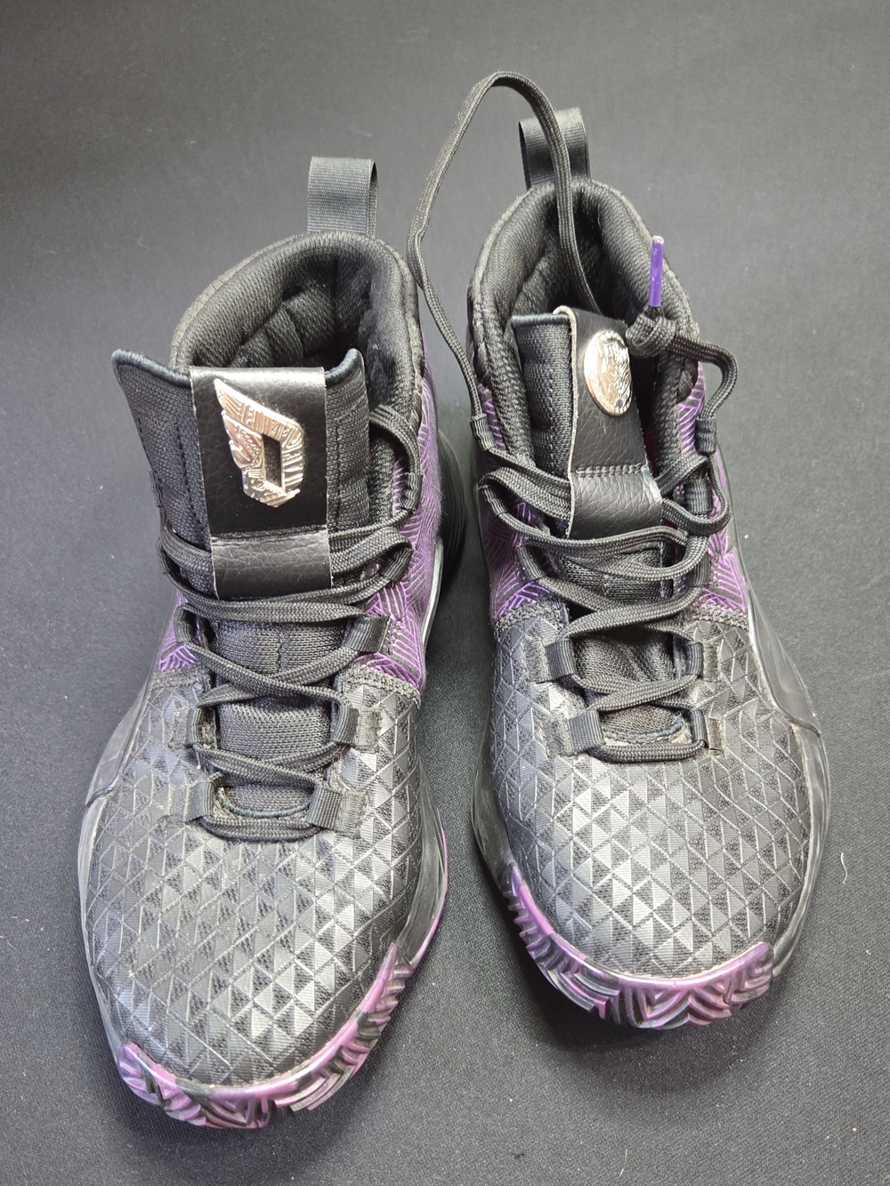 adidas Black and Purple Men’s High-Top Sneakers - Picture 4 of 8